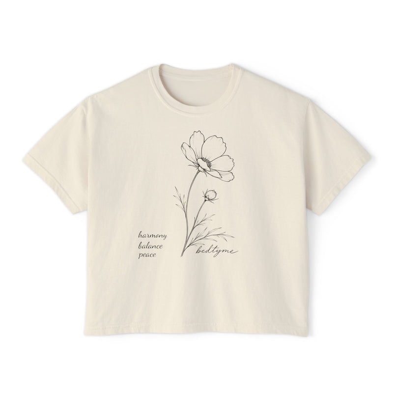 Boxy Tee - cosmos flower graphic