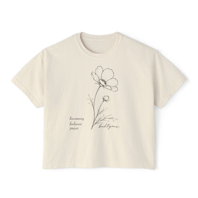 Boxy Tee - cosmos flower graphic
