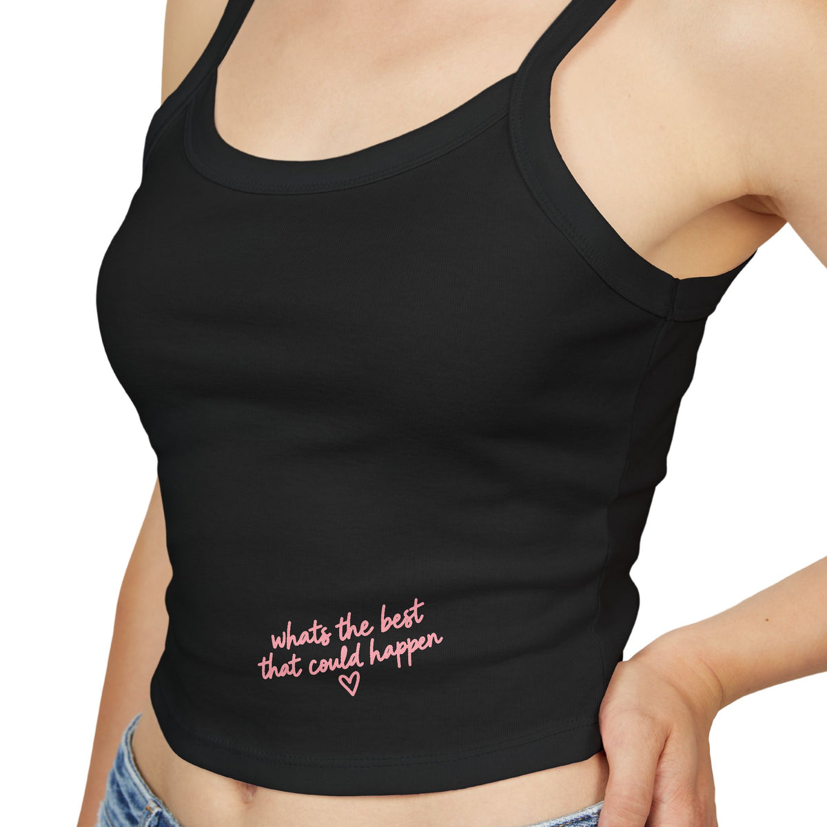 Spaghetti Crop Tank — whats the best that could happen