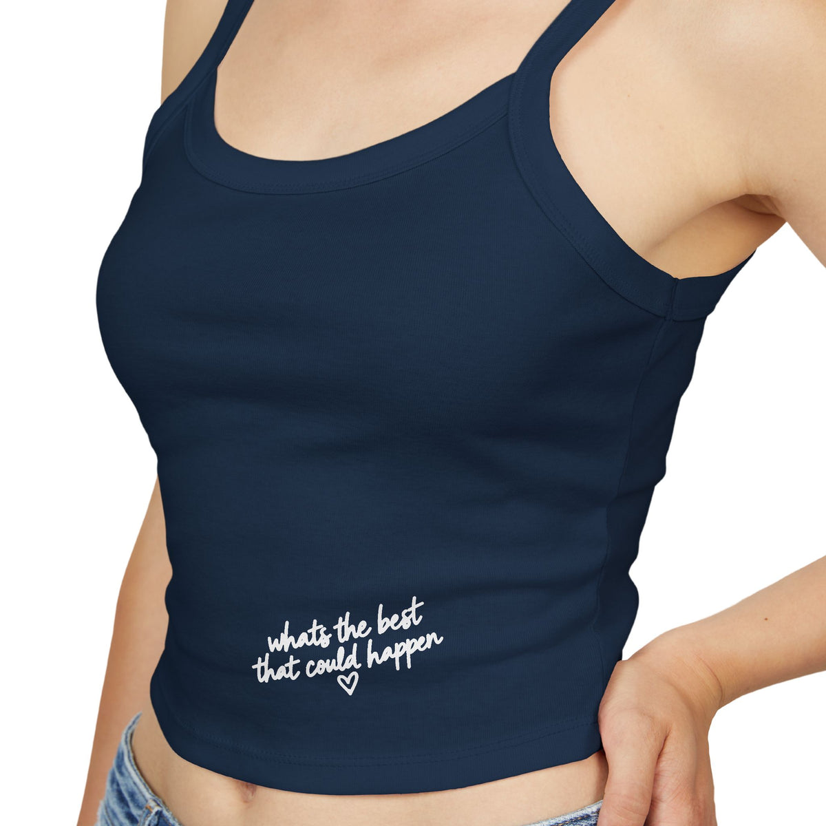 Spaghetti Crop Tank — whats the best that could happen