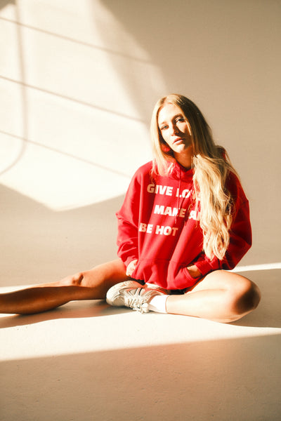 Hoodie - give love make art be hot