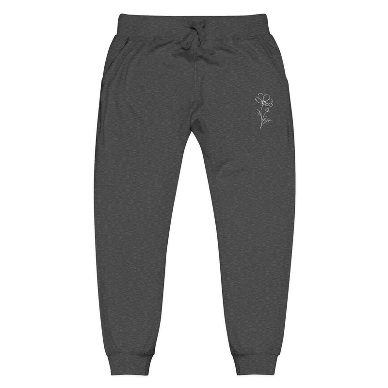 Bedtyme Sweatpants -Embroidered Cosmos Flower