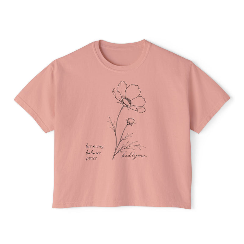 Boxy Tee - cosmos flower graphic – alternate